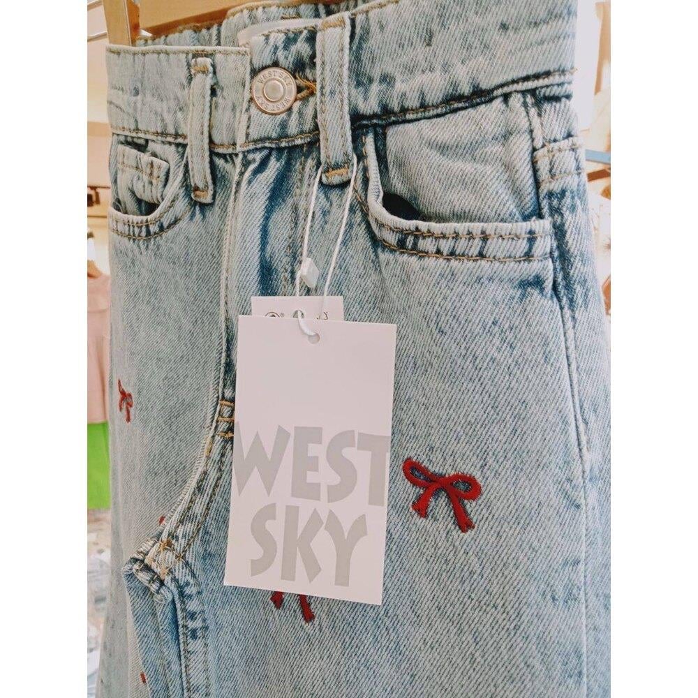Kurdele İşlemeli Kot Pantolon