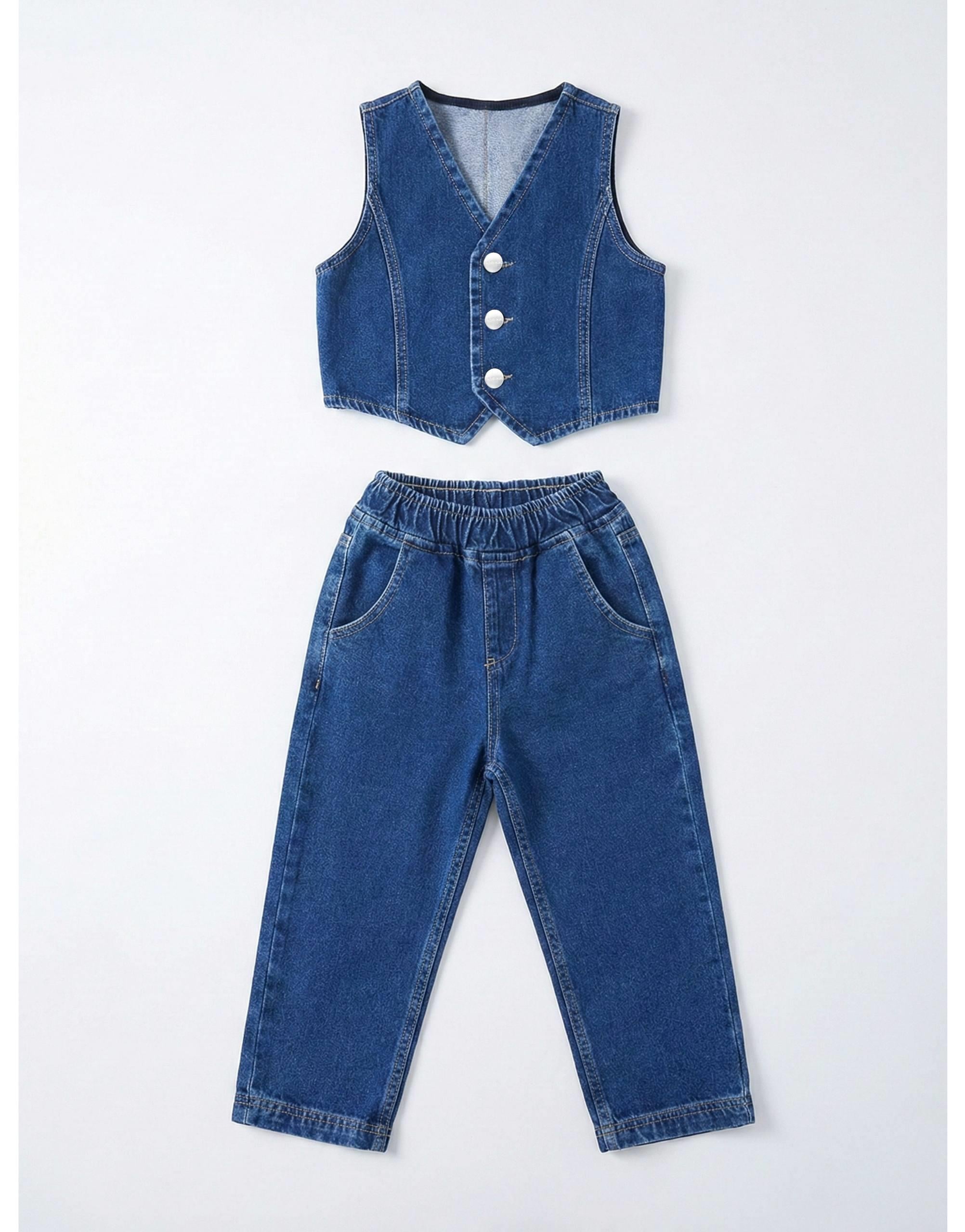 Laciel Paris Denim Yelekli Takım (gömlek dahil değildir)