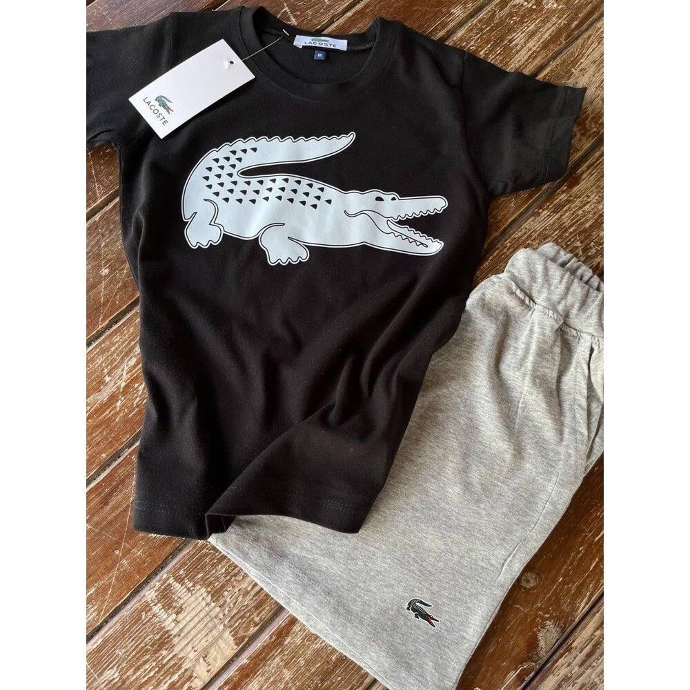 Lacoste Şortlu Takım Siyah Gri