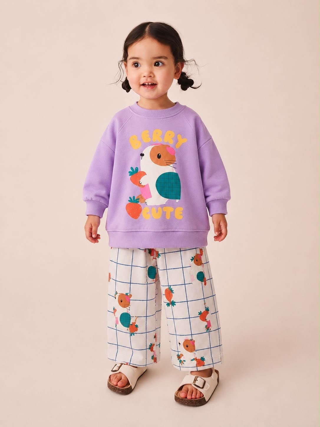 Lila Berry Cute Desenli Eşofman Takım