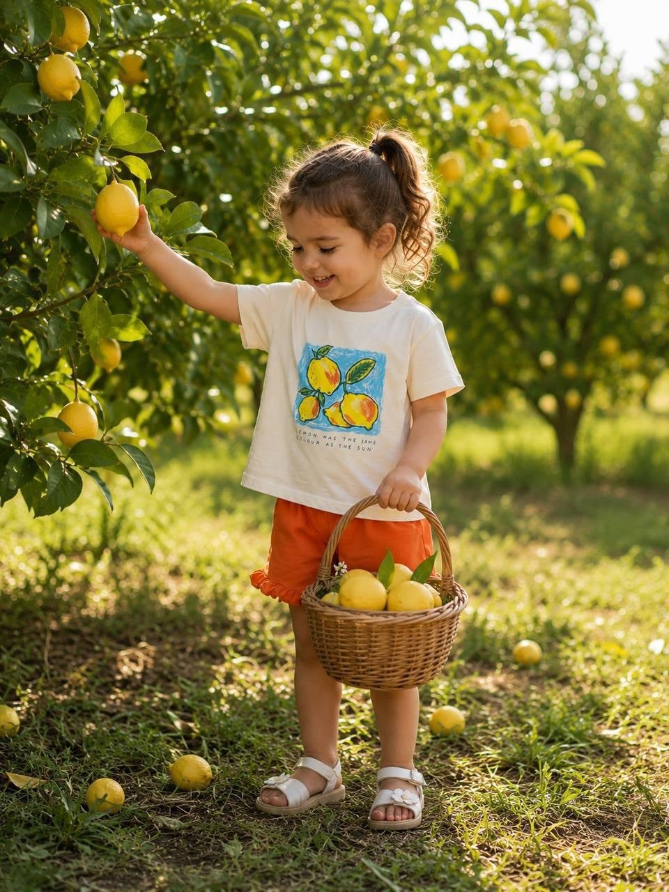 Limon Desenli Fırfırlı Takım