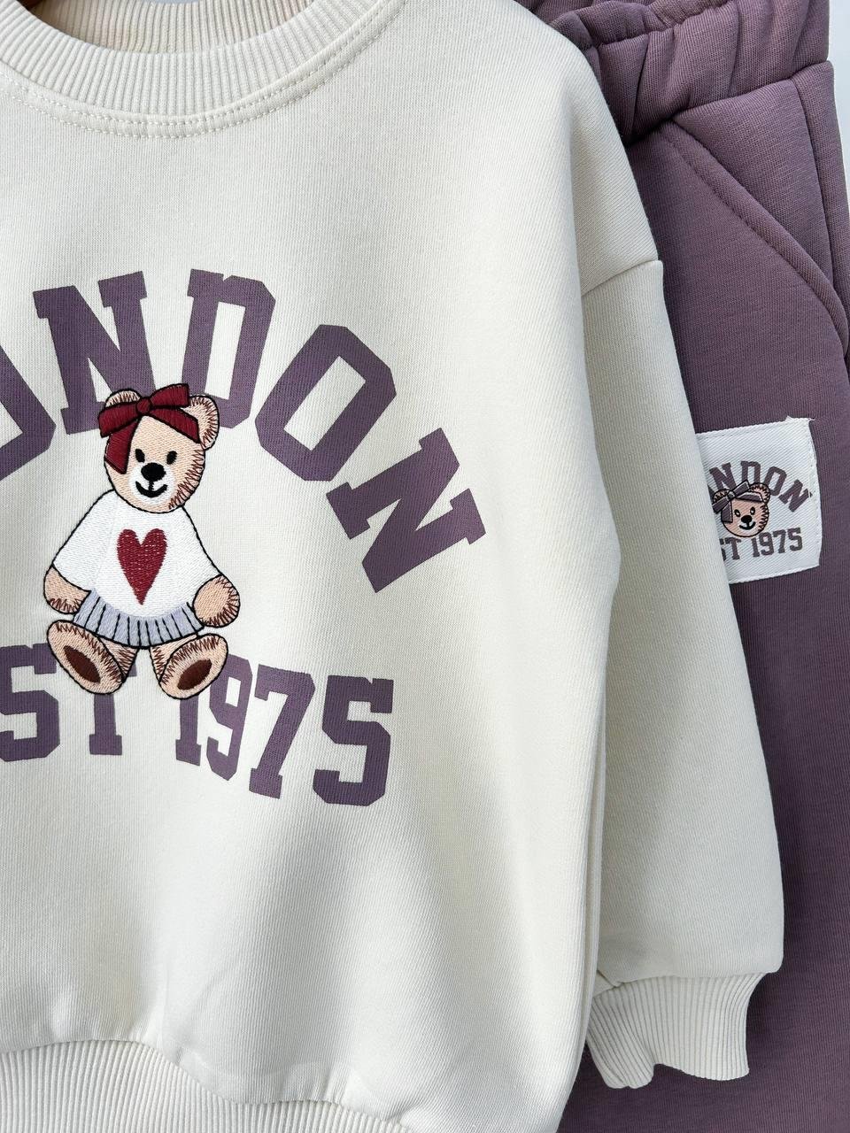 London Ayıck İşlemeli Takım Mürdüm