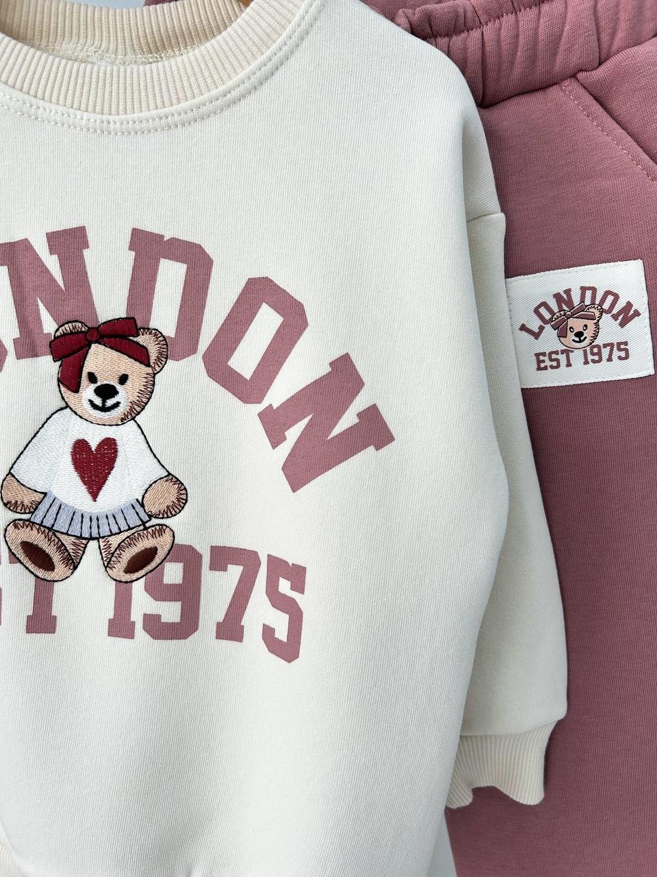 London Ayıck İşlemeli Takım Pudra Pembe
