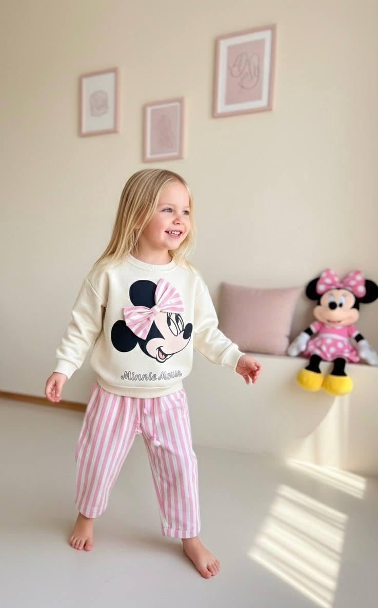 Minnie Mouse Çizgili Takım