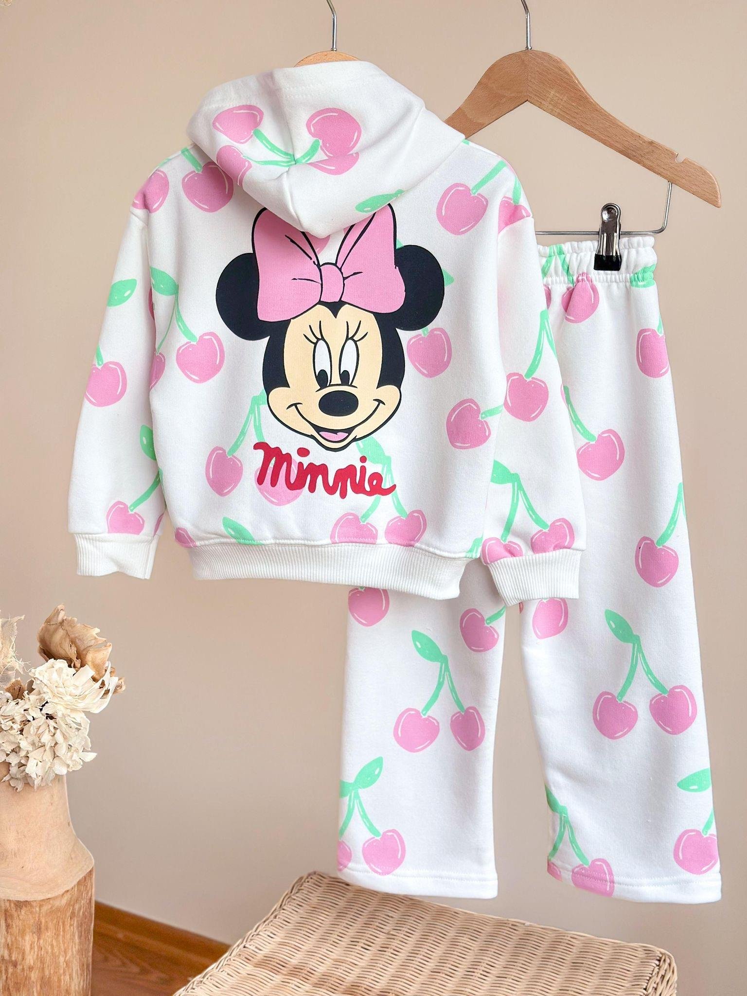 Minnie Mouse Kiraz Desenli Eşofman Takım