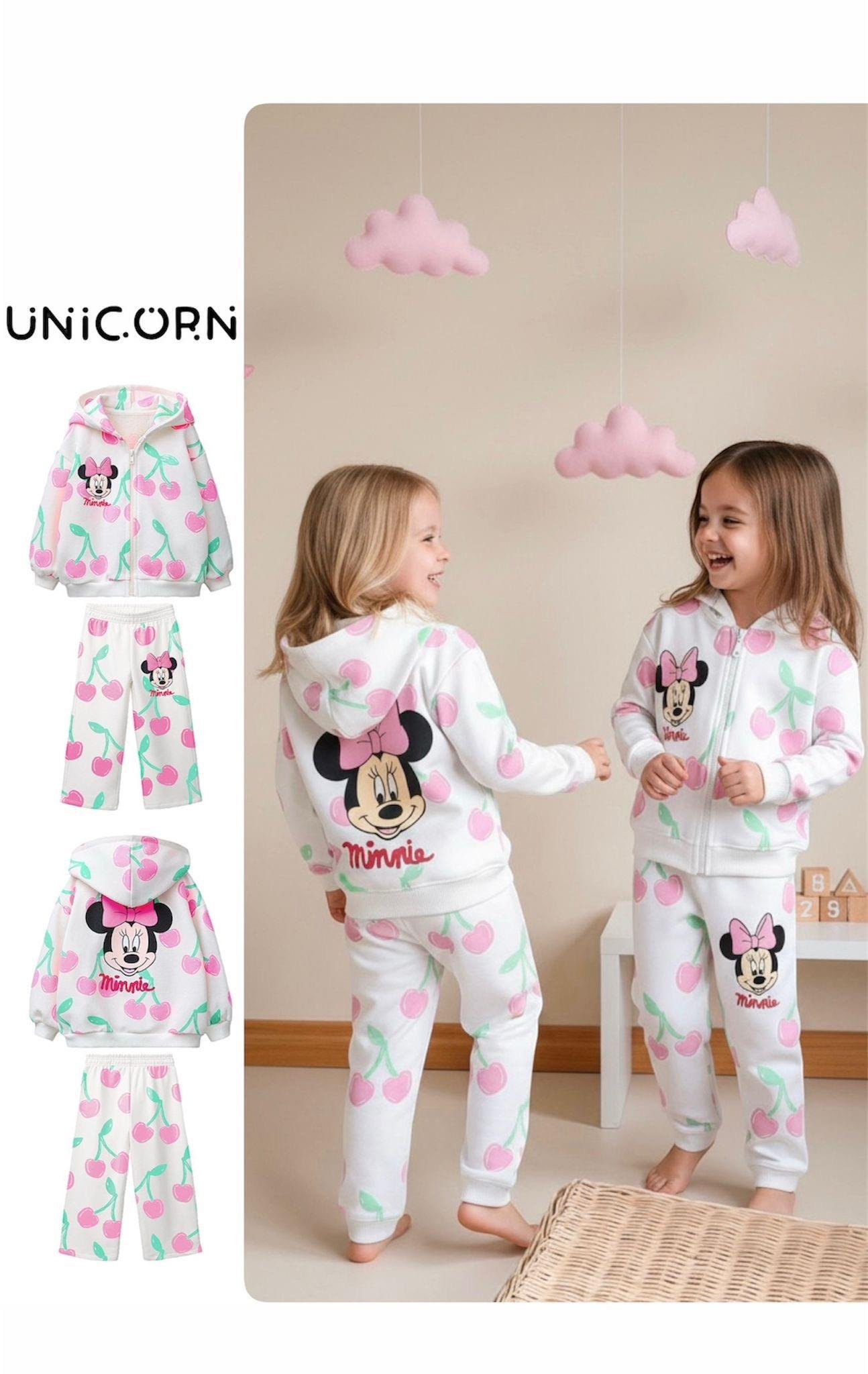 Minnie Mouse Kiraz Desenli Eşofman Takım