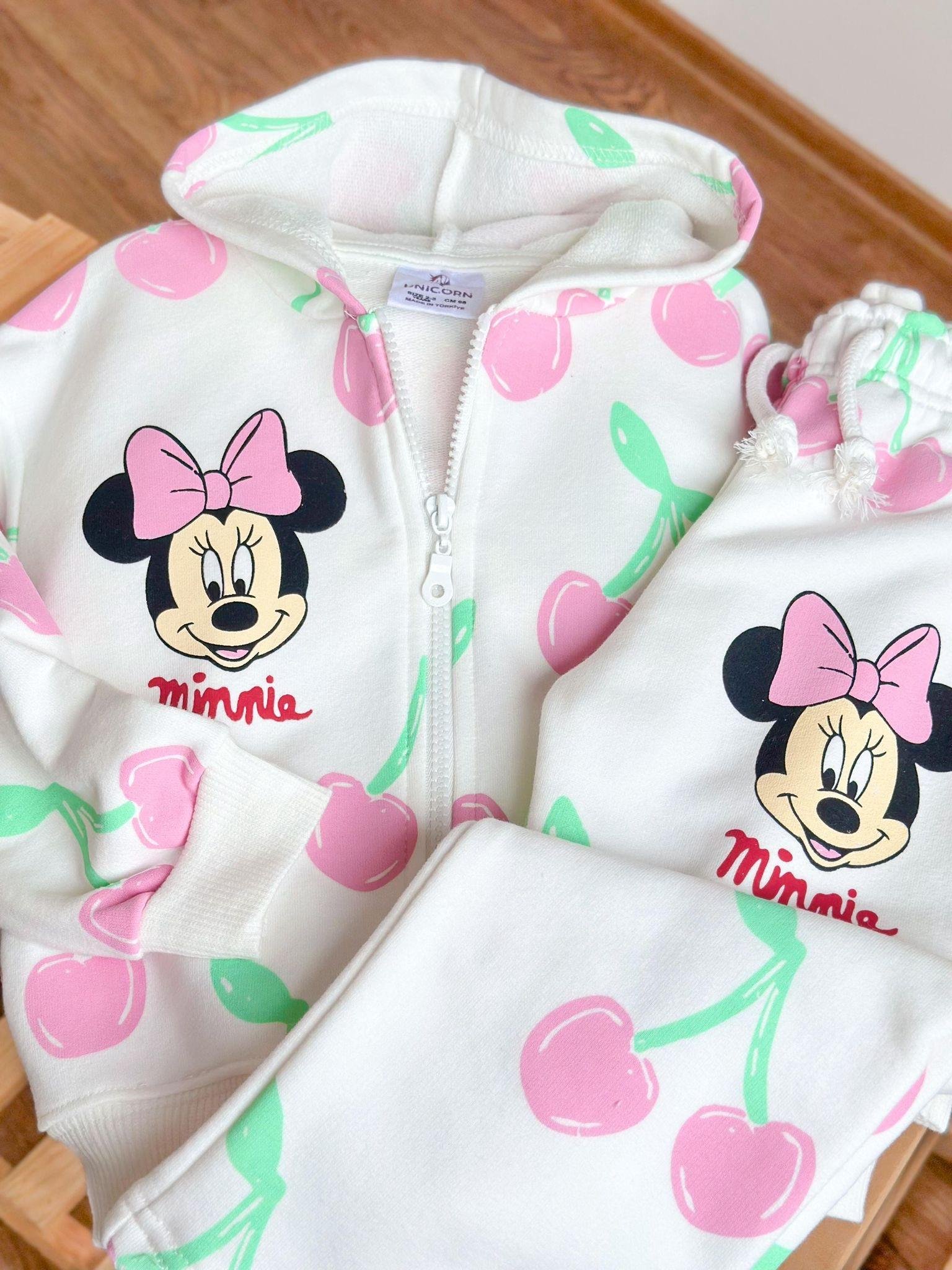Minnie Mouse Kiraz Desenli Eşofman Takım