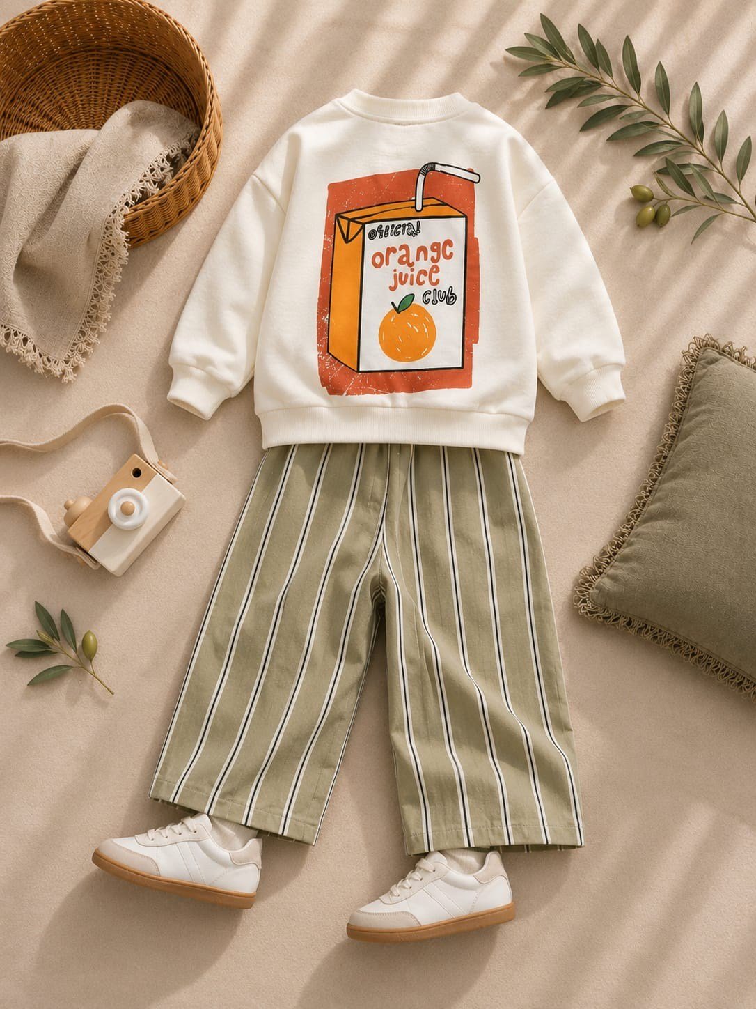Orange Juice Çizgili Takım