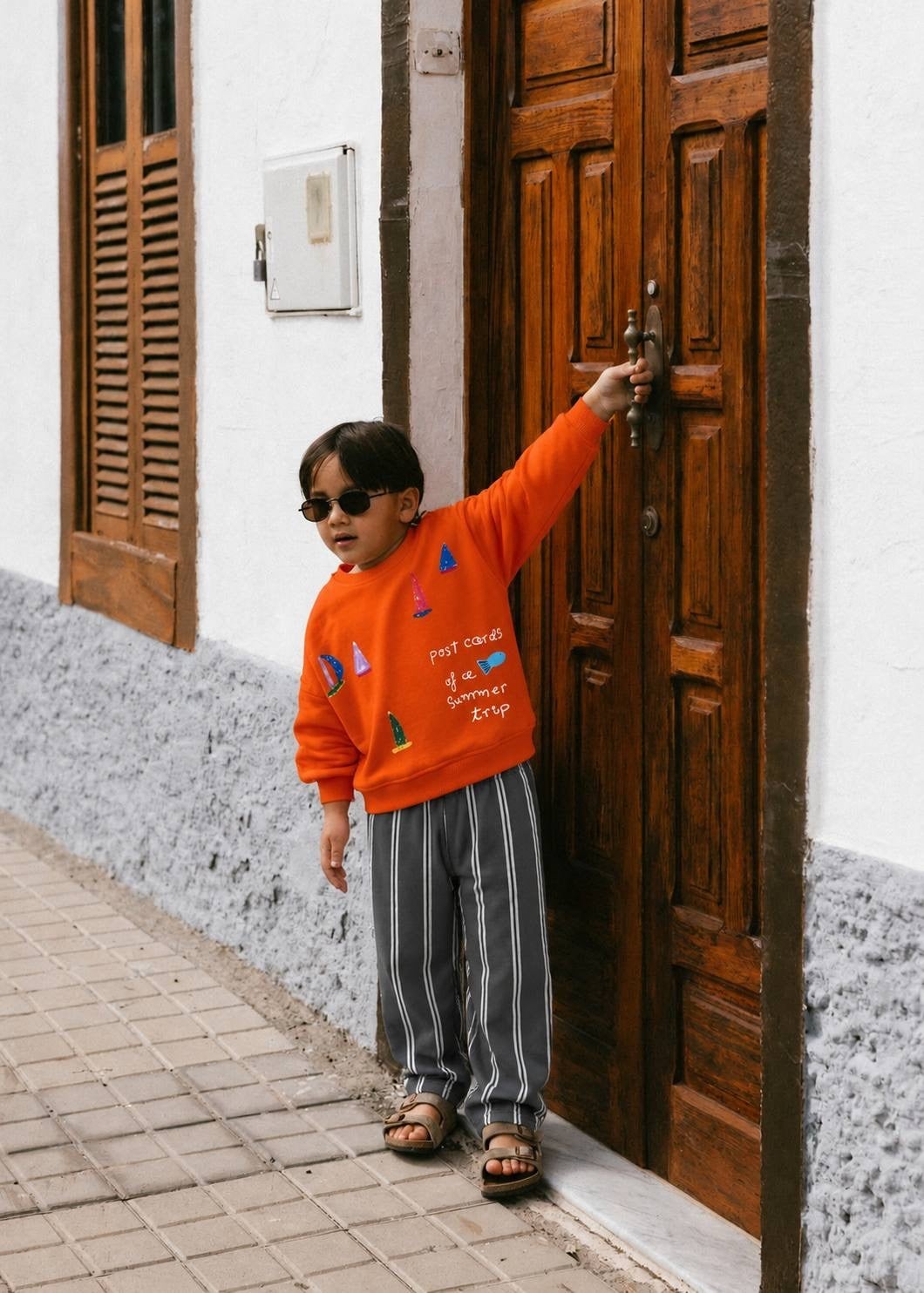 Orange Vibes Çizgili Eşofman Takım