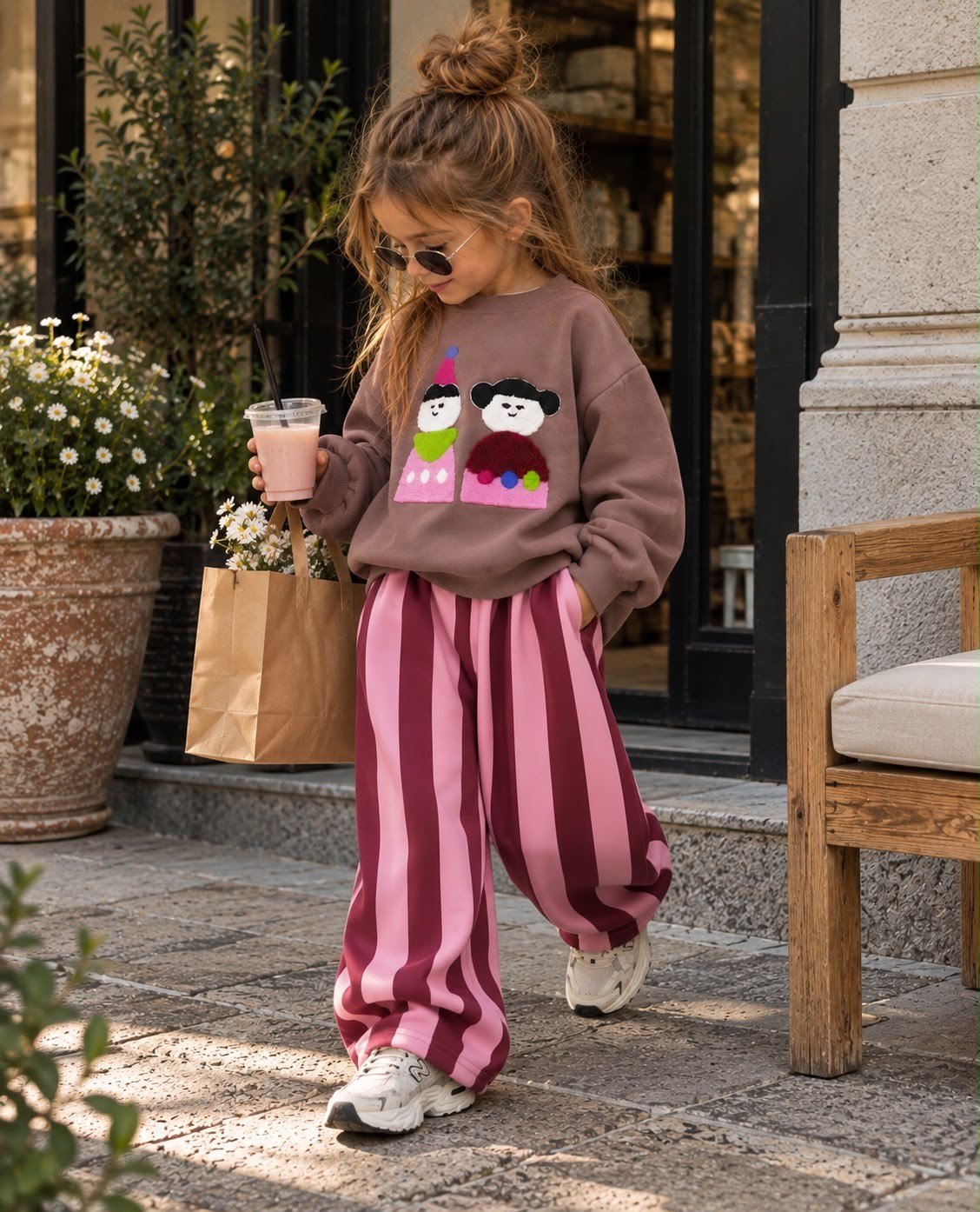 Pink Cocoa Çizgili Eşofman Takım 