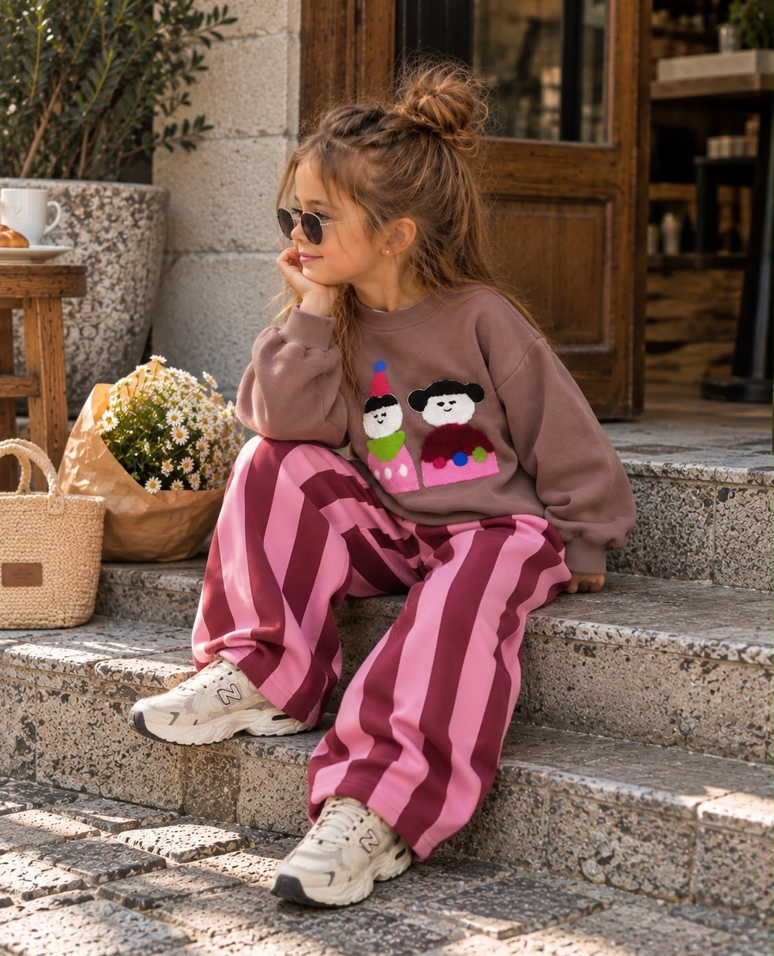 Pink Cocoa Çizgili Eşofman Takım 