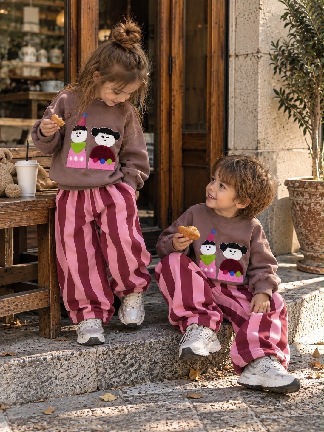 Pink Cocoa Çizgili Eşofman Takım 