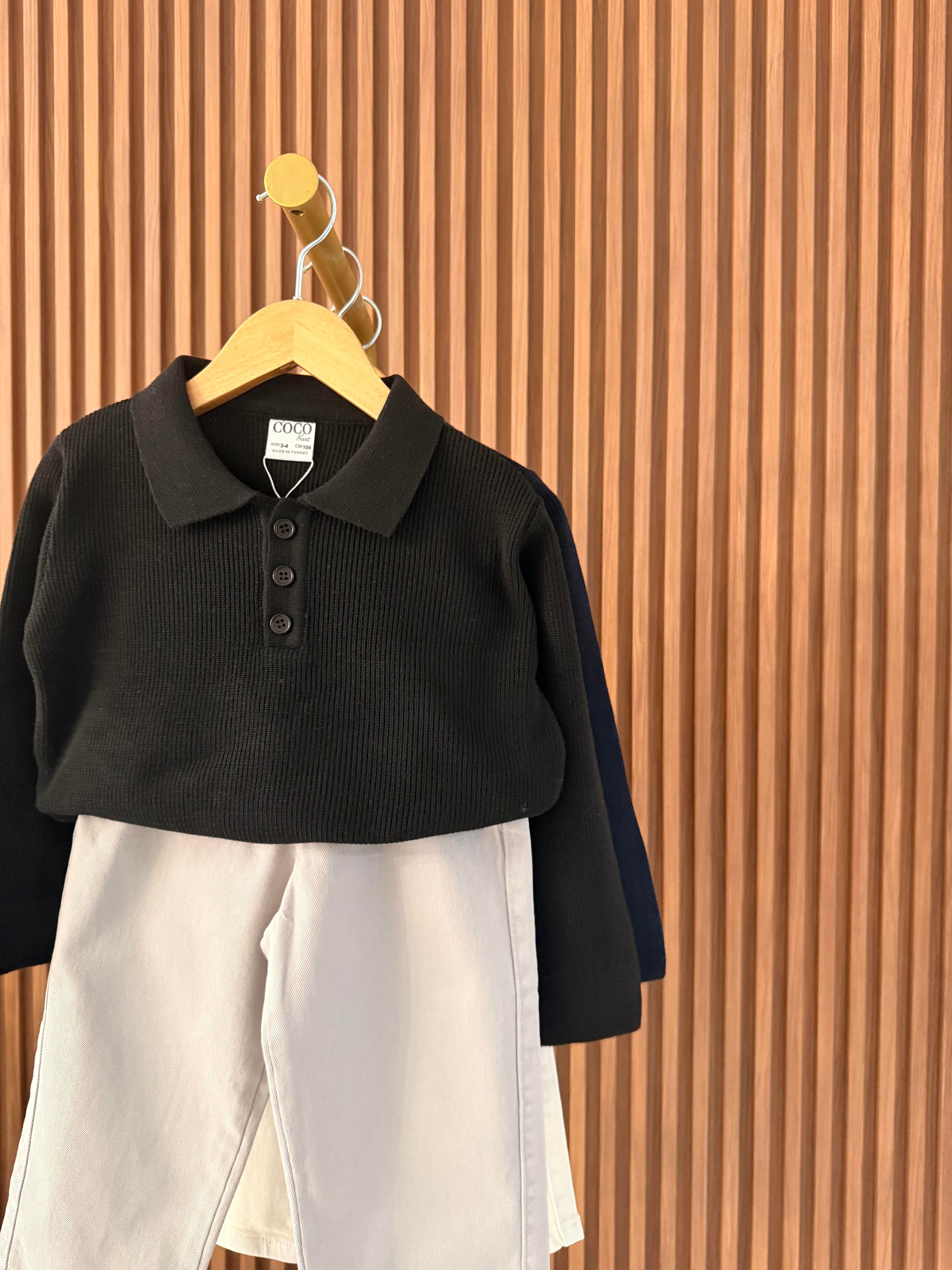 Triko Gabardin Pantolon Takım Siyah