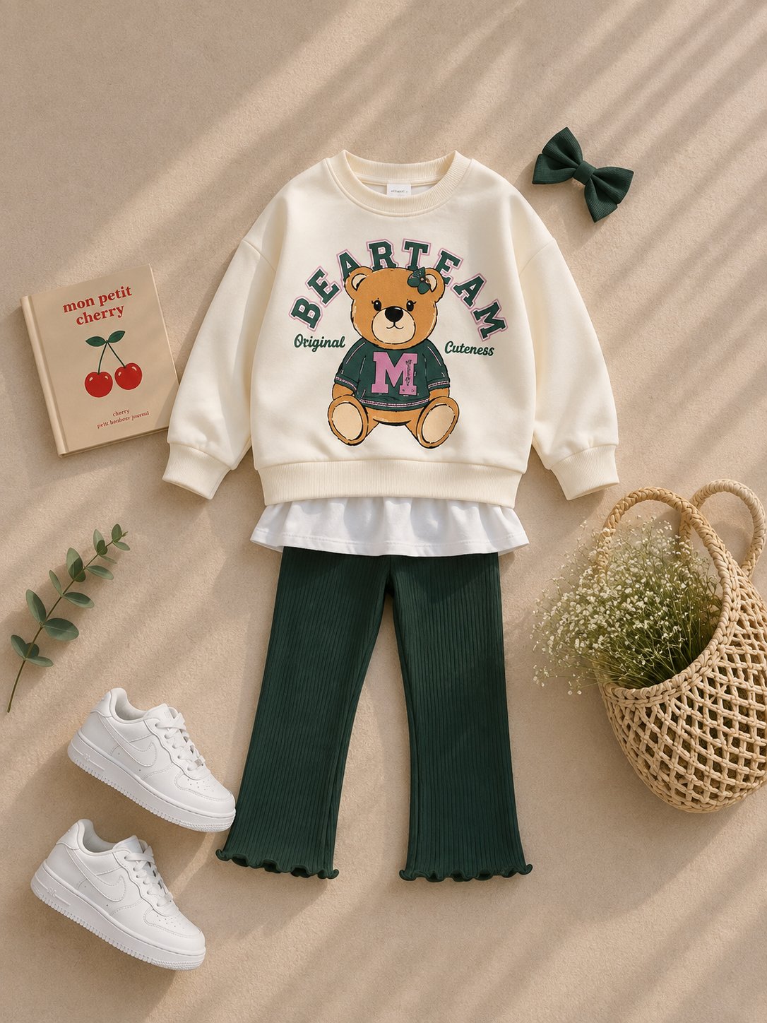 Yeşil Teddy Taytlı Takım