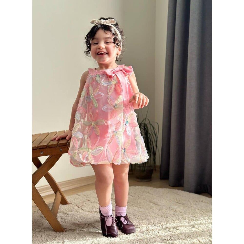 Zambak Model Balon Elbise Pembe