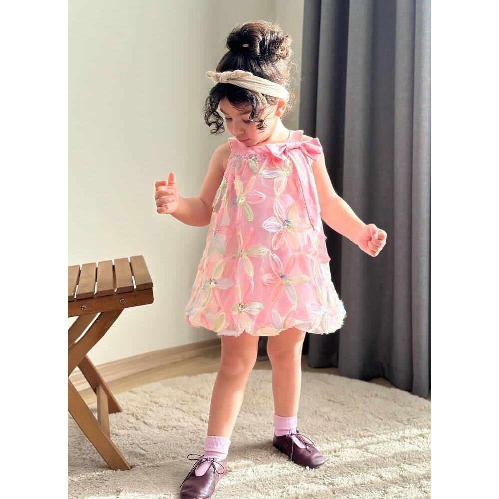 Zambak Model Balon Elbise Pembe