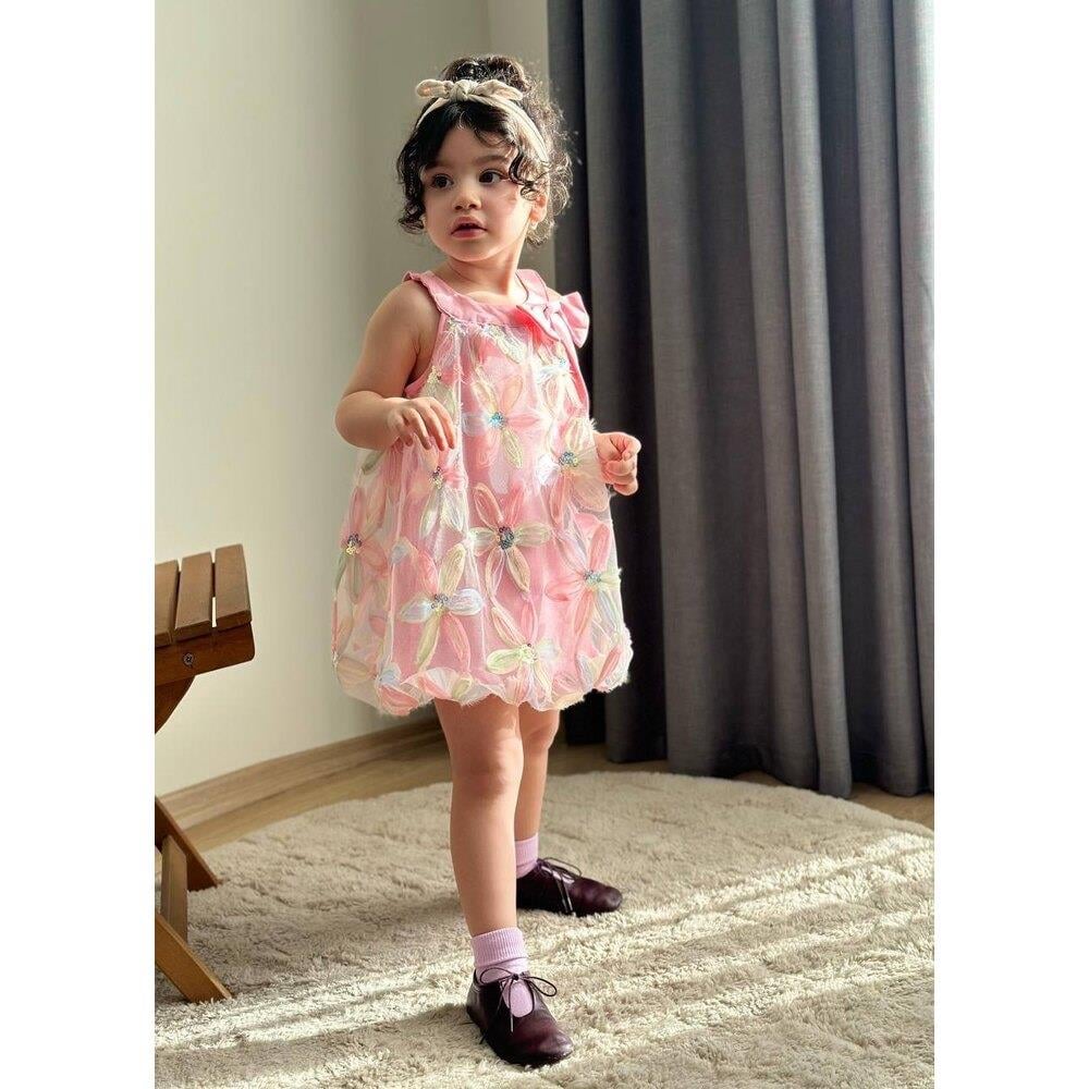 Zambak Model Balon Elbise Pembe