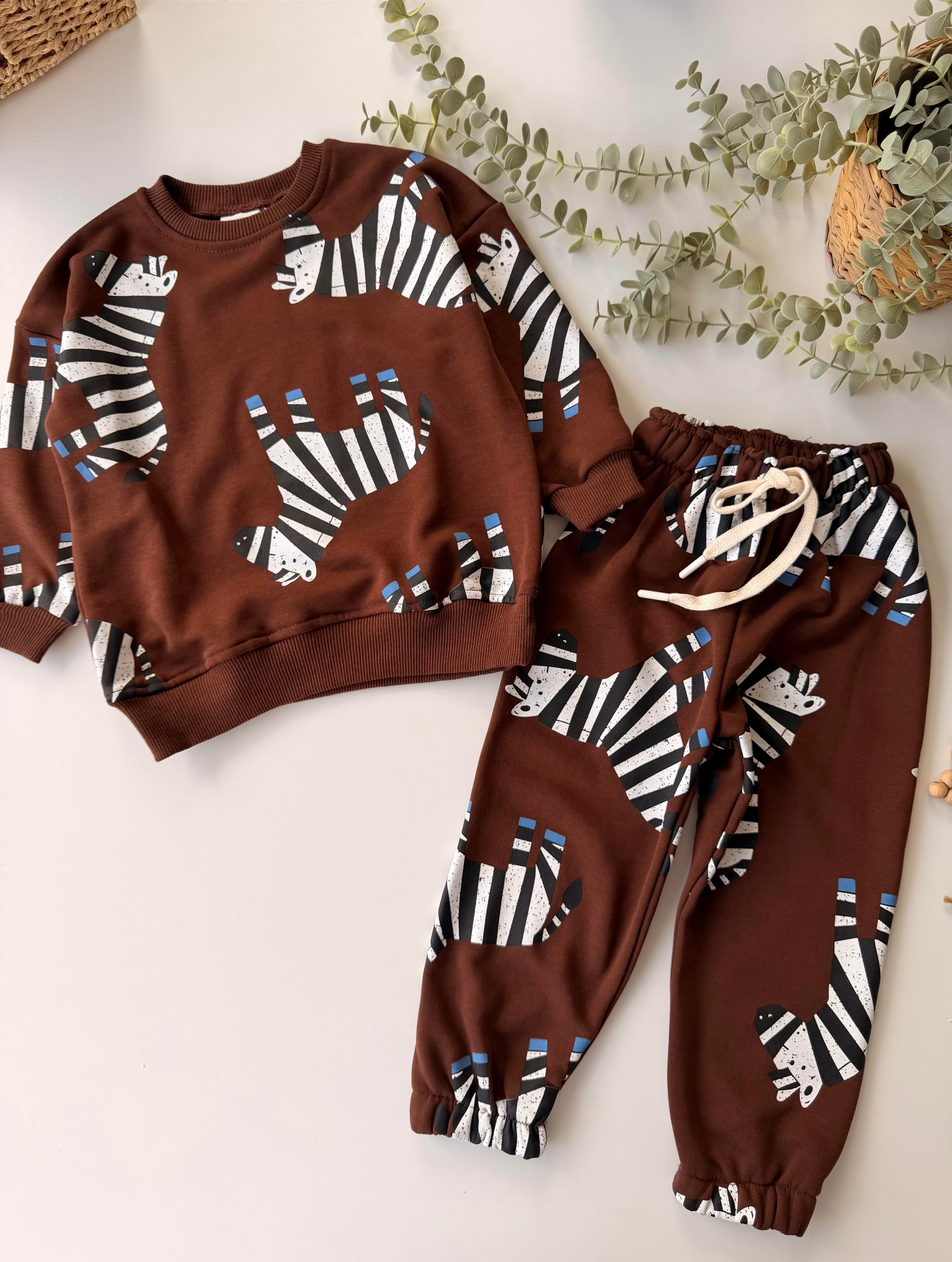 Zebra Desenli Eşofman Takım
