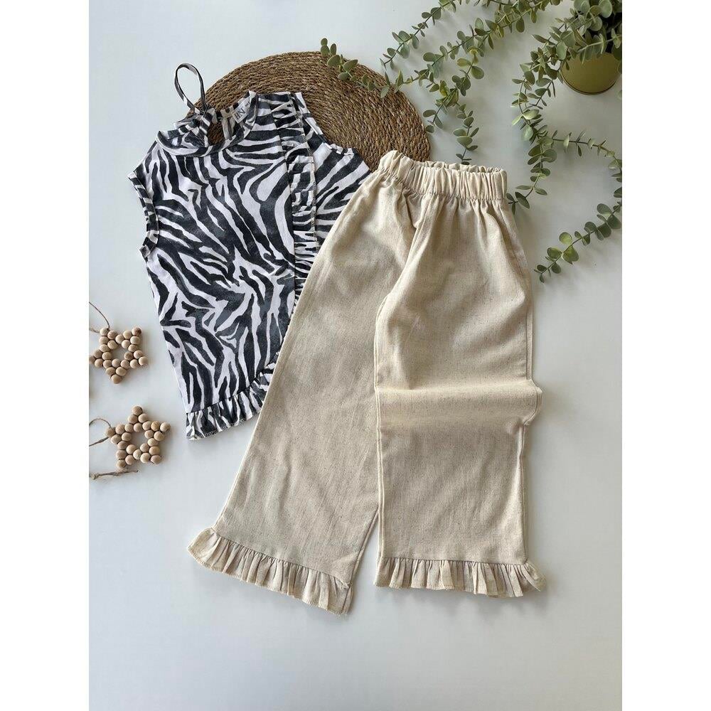 Zebra Desenli İkili Takım
