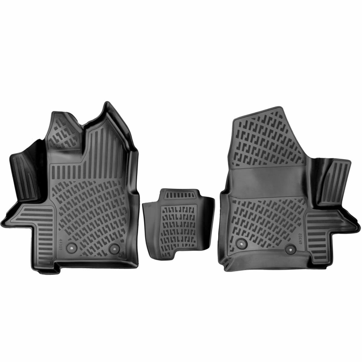 Rizline Ford Custom 2012-2023 (Manuel-Şoför+2 Yolcu) Ticari 3D Havuzlu Ön Paspas