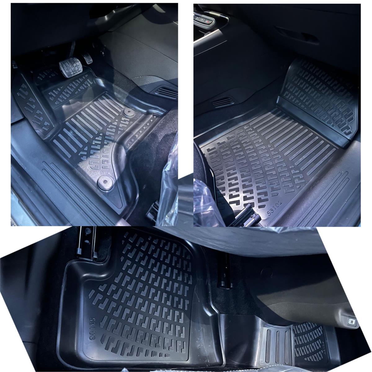 Rizline Ford Custom 2012-2023 (Otomatik-Şoför+2 Yolcu) Ticari 3D Havuzlu Ön Paspas