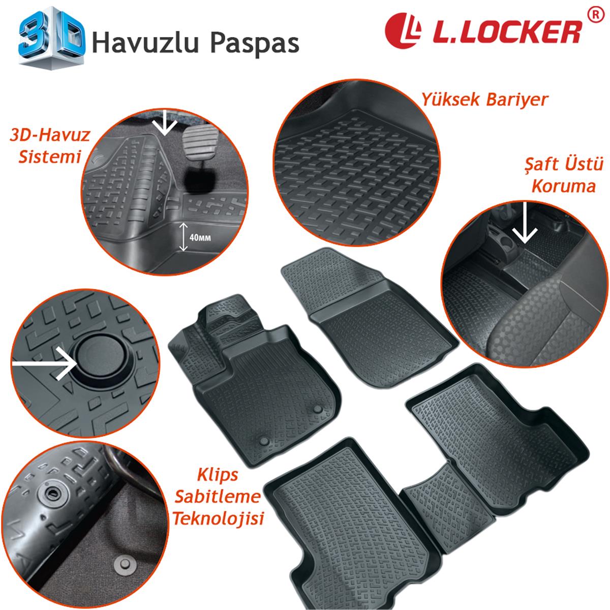 Rizline Opel Zafira B 2005-2014 3D Havuzlu Paspas