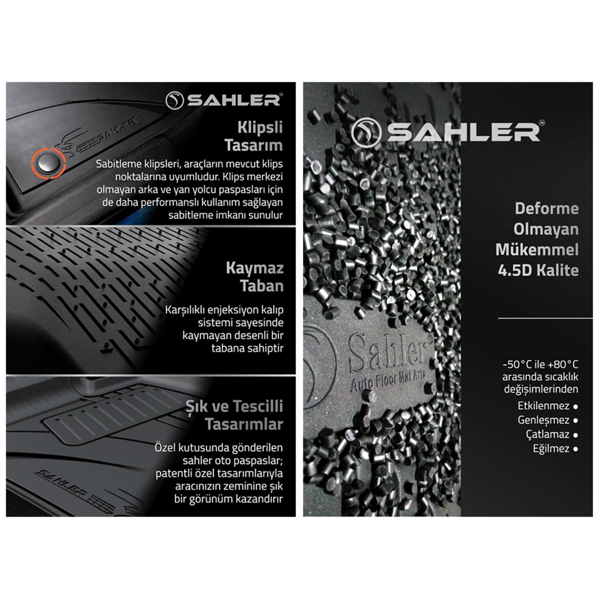 Sahler Audi A7 2010-2018 4,5D Havuzlu Paspas