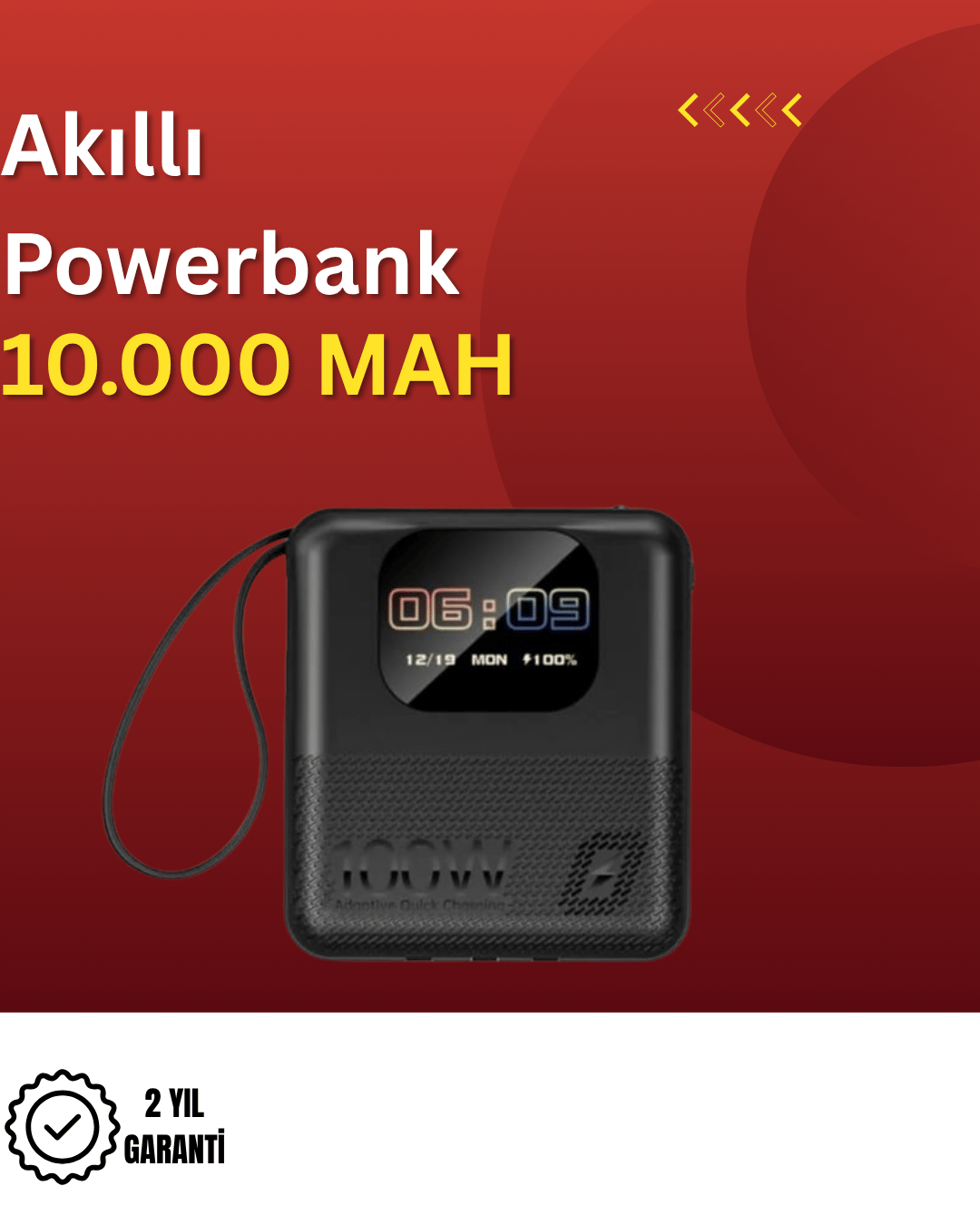  10.000 mAh Çok Amaçlı Akıllı Saat ve Powerbank Cihaz