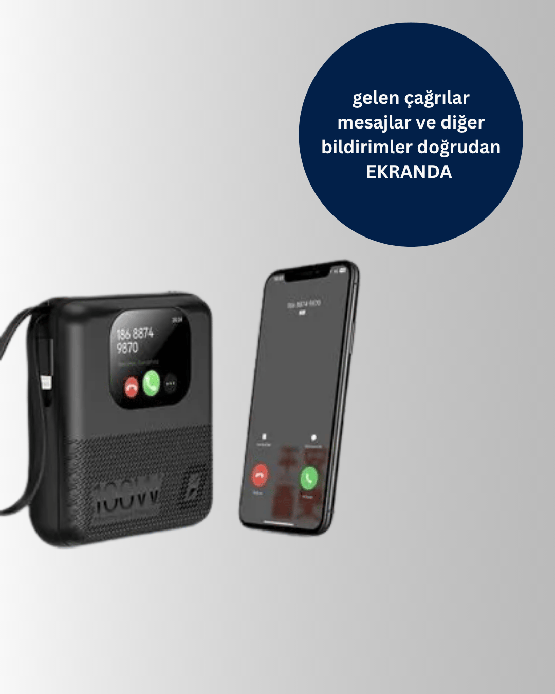  3'ü 1 Arada Akıllı Cihaz: Saat, Powerbank, Hoparlör – 10.000 mAh