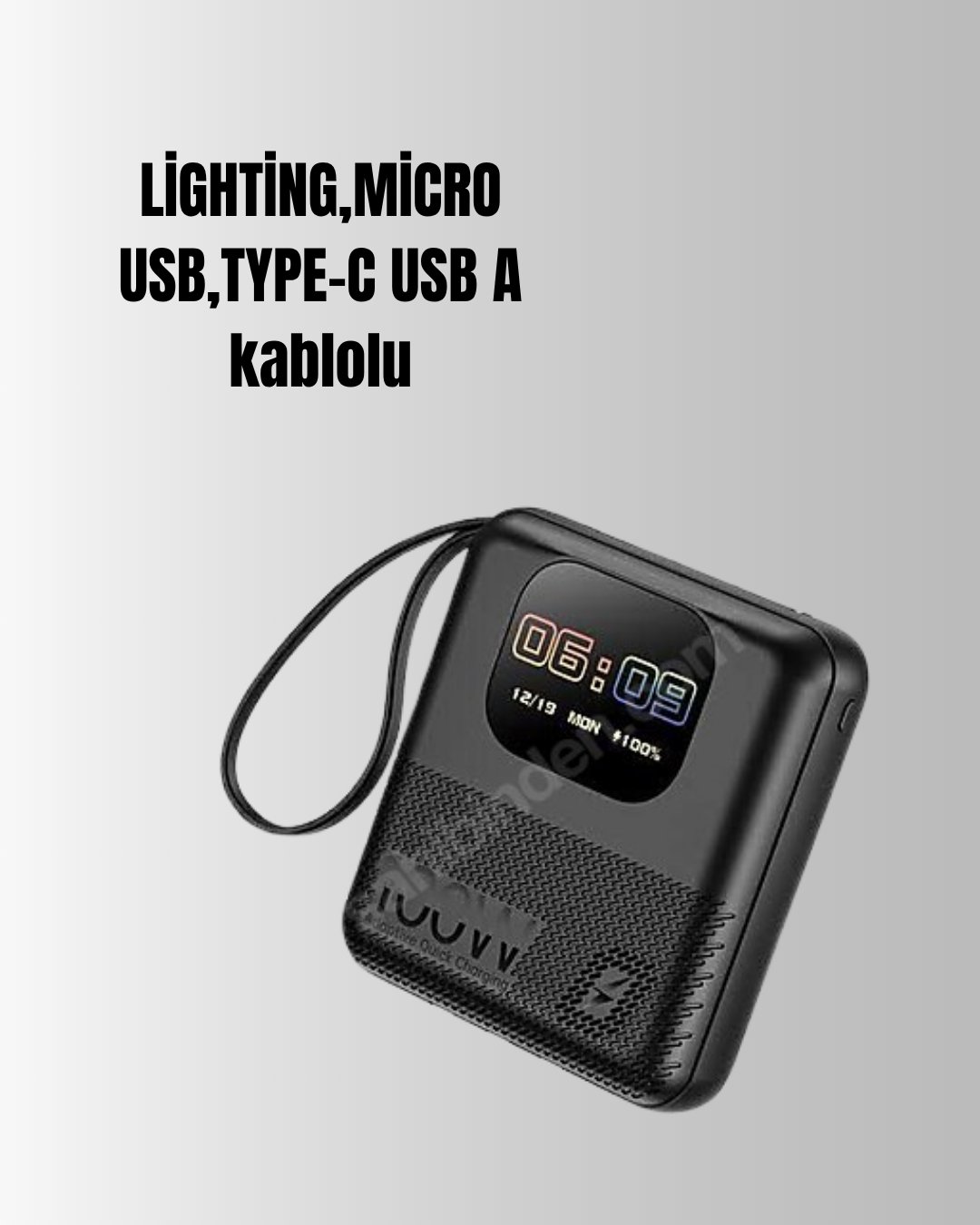  3'ü 1 Arada Akıllı Cihaz: Saat, Powerbank, Hoparlör – 10.000 mAh