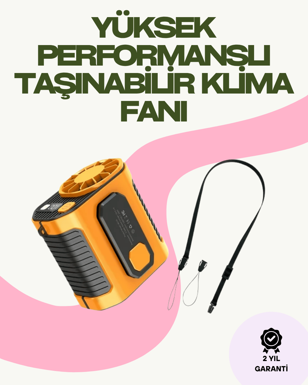  Dijital Göstergeli Turbo Taşınabilir Fan – USB Type-C, 3 Serinlik Modu