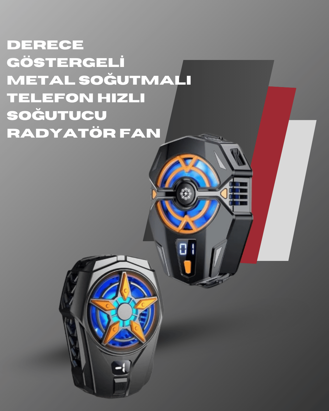  Ergonomik Telefon Soğutucu – 2 Hız Ayarı, Hafif ve Taşınabilir