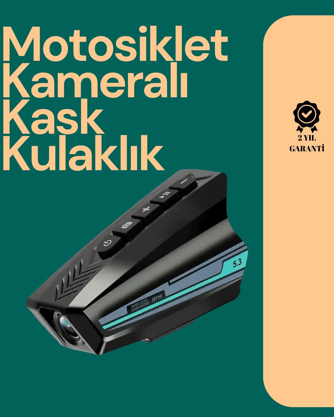  GoLook Destekli Motosiklet Kask Kamerası – 50 Saat Pil, Geniş Açı