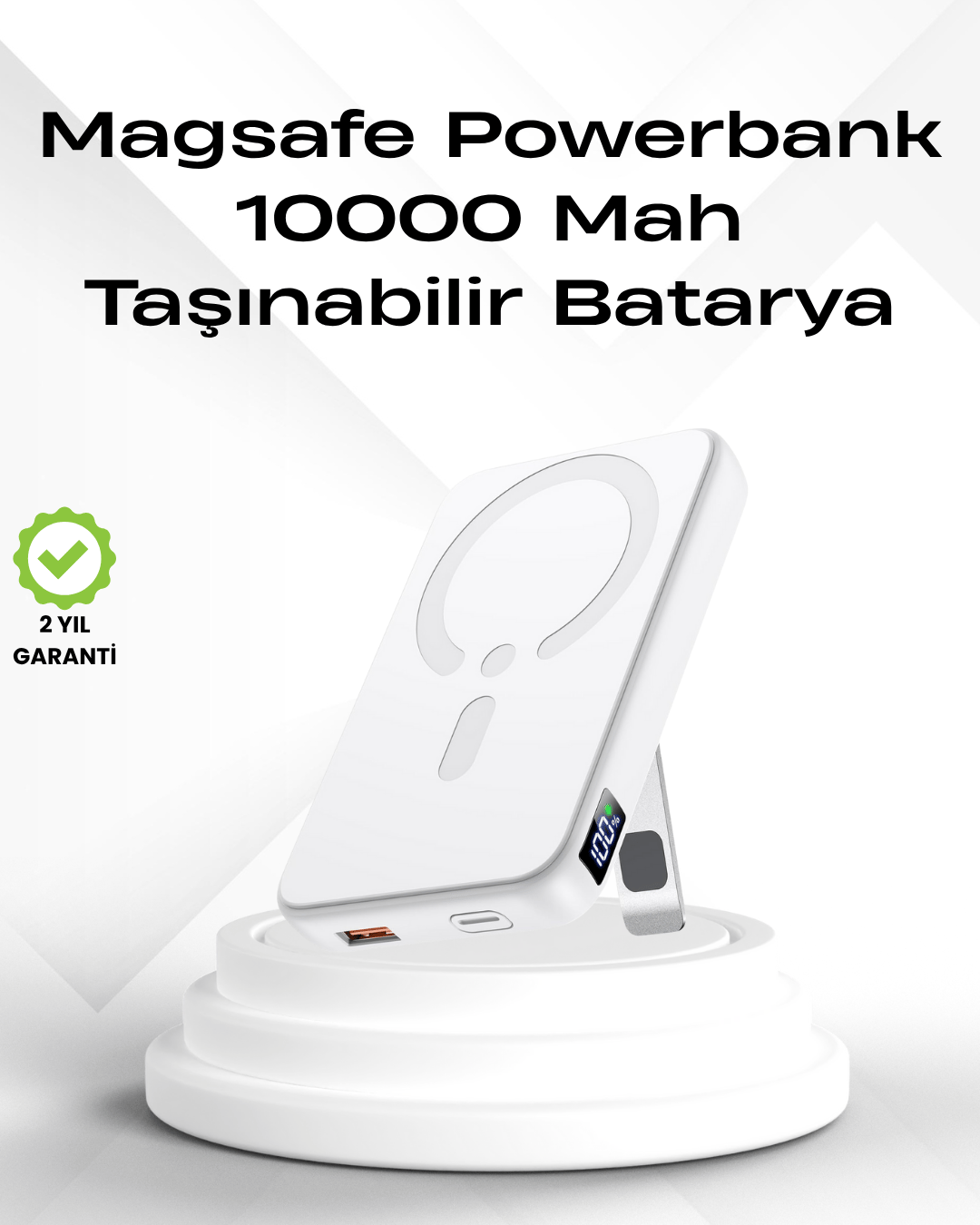  Kablosuz MagSafe Powerbank – iPhone Uyumlu, 10000 mAh, Isı Dağılımlı