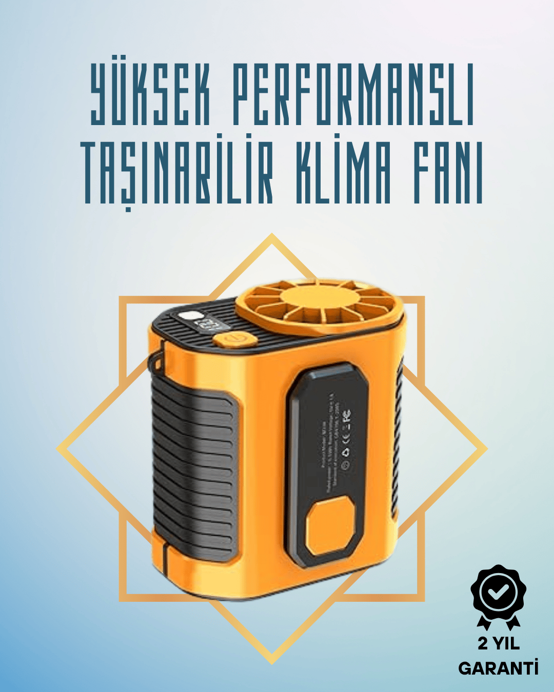  Yüksek Hızlı Mini Klima Fan – 11 m/s Rüzgar Gücü, 100 Hız Ayarı