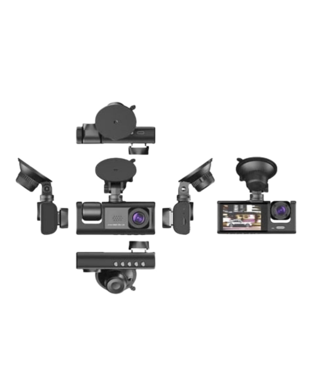 1. 3 Kameralı Full HD Araç Kamerası – Ön, İç ve Arka Görüş ile %100 Kapsama