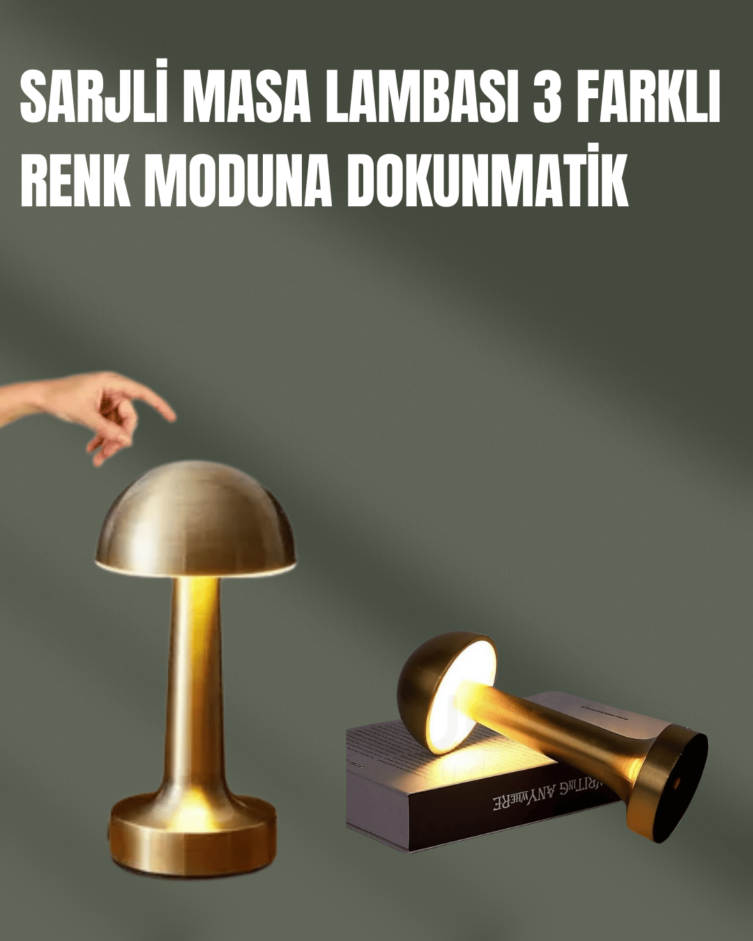 %100 Kademeli Ayarlanabilir Işık – USB Şarjlı Masa Lambası