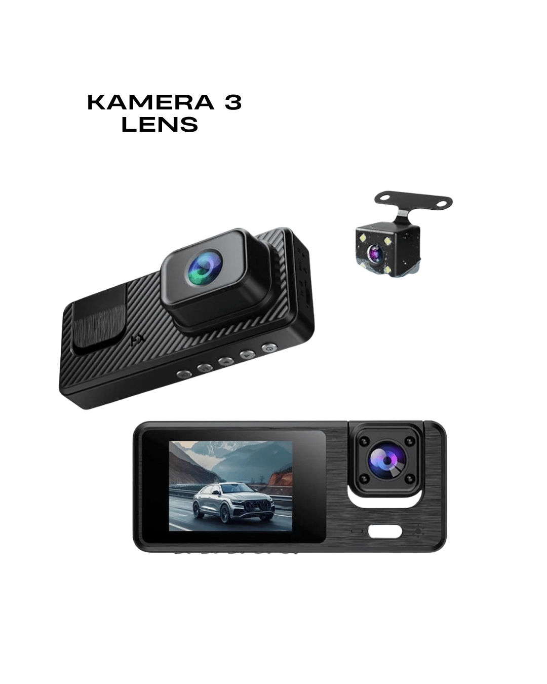 1080P 3 Kameralı Araç DVR -Q301