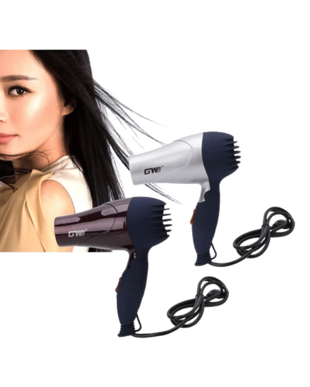 1500W Katlanabilir Mini Saç Kurutma Makinesi | Seyahat Tipi, AB Fişli, Sessiz ve Kompakt Tasarım