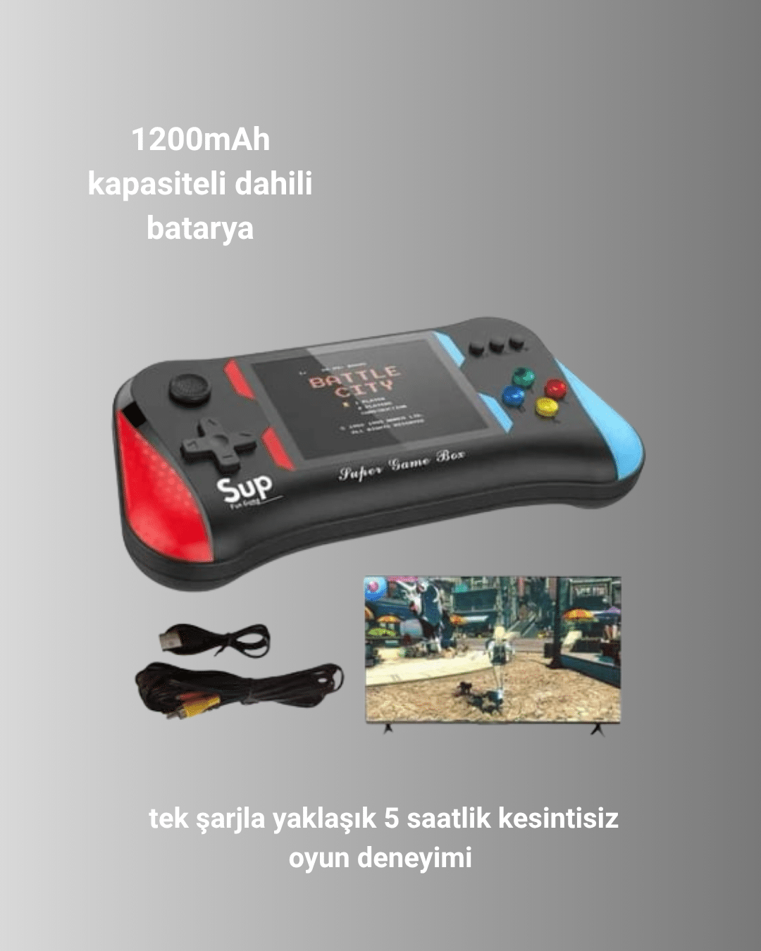3.5 İnç Ekranlı Klasik Oyun Konsolu – 500 Dahili Oyun