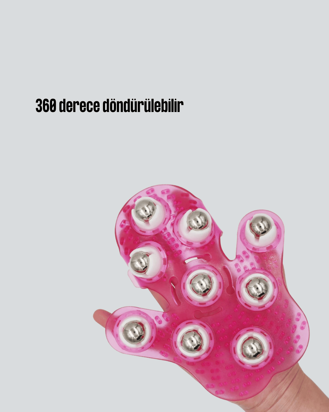 360° Dönen Masaj Silindiri – 9 Metal Bilye & PVC Duş Fırçası ile Tüm Vücut Masajı
