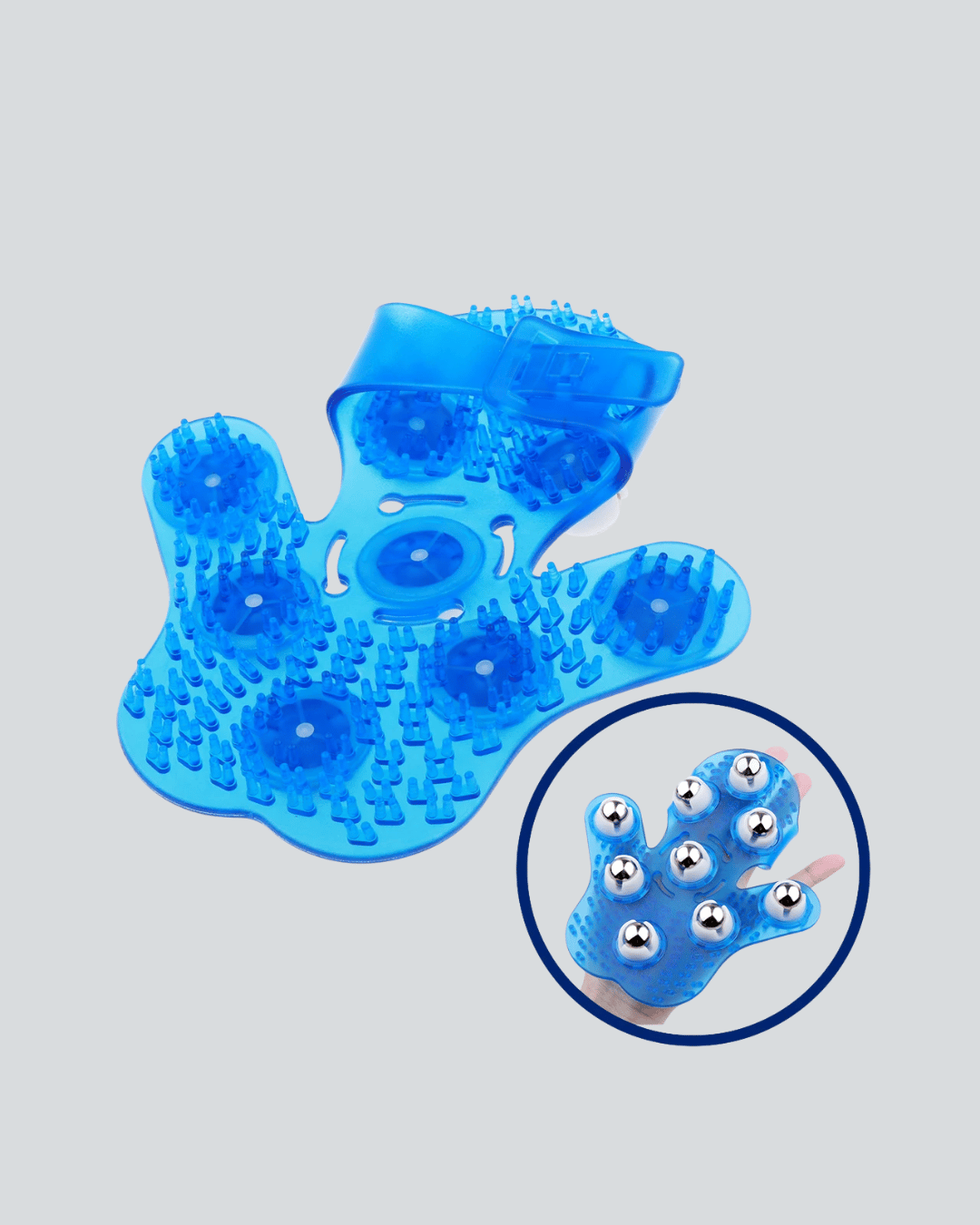 360° Dönen Masaj Silindiri – 9 Metal Bilye & PVC Duş Fırçası ile Tüm Vücut Masajı