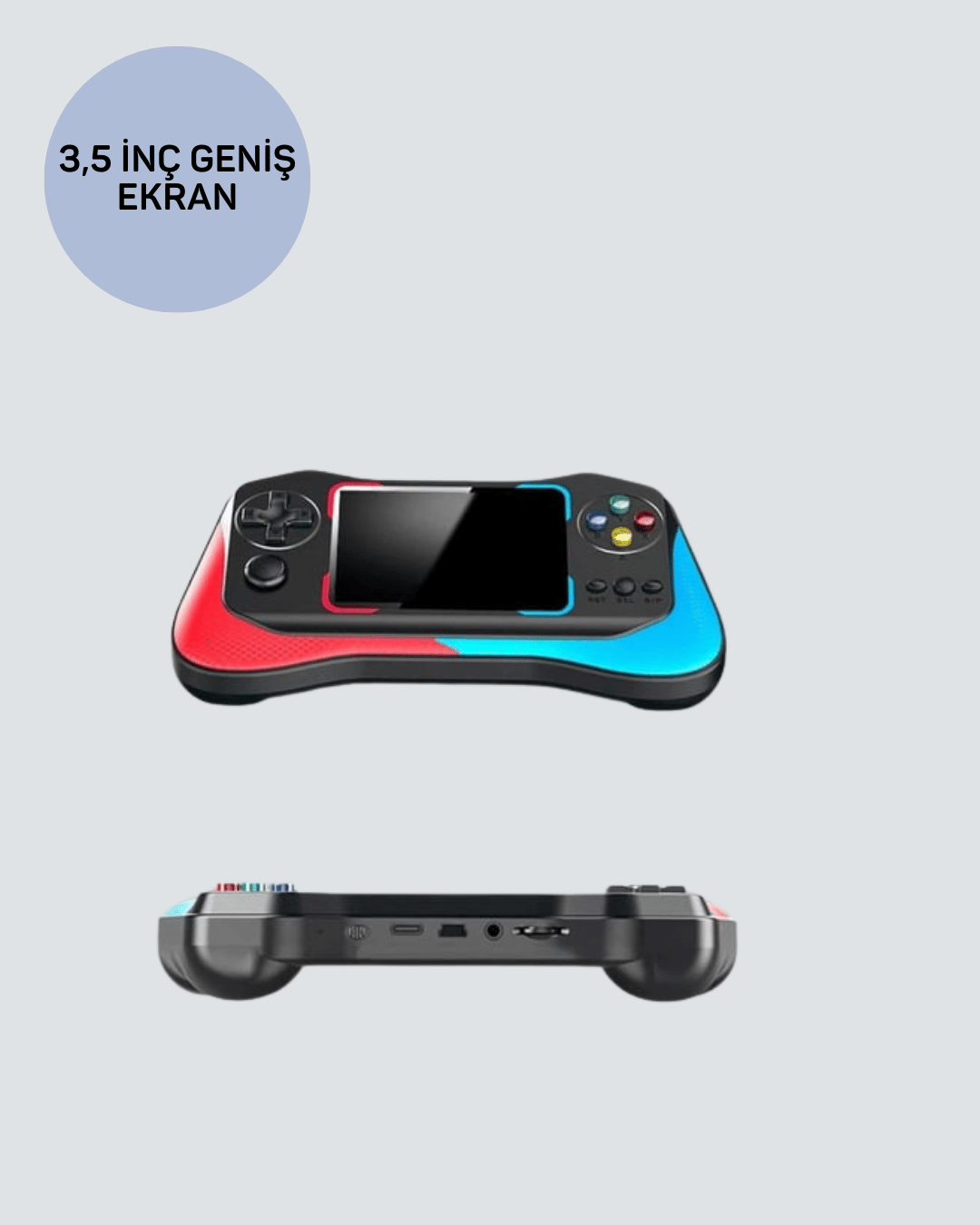 500 Oyunlu 3,5” Elde Taşınabilir Mini Oyun Konsolu – Şarjlı, TV Bağlantılı