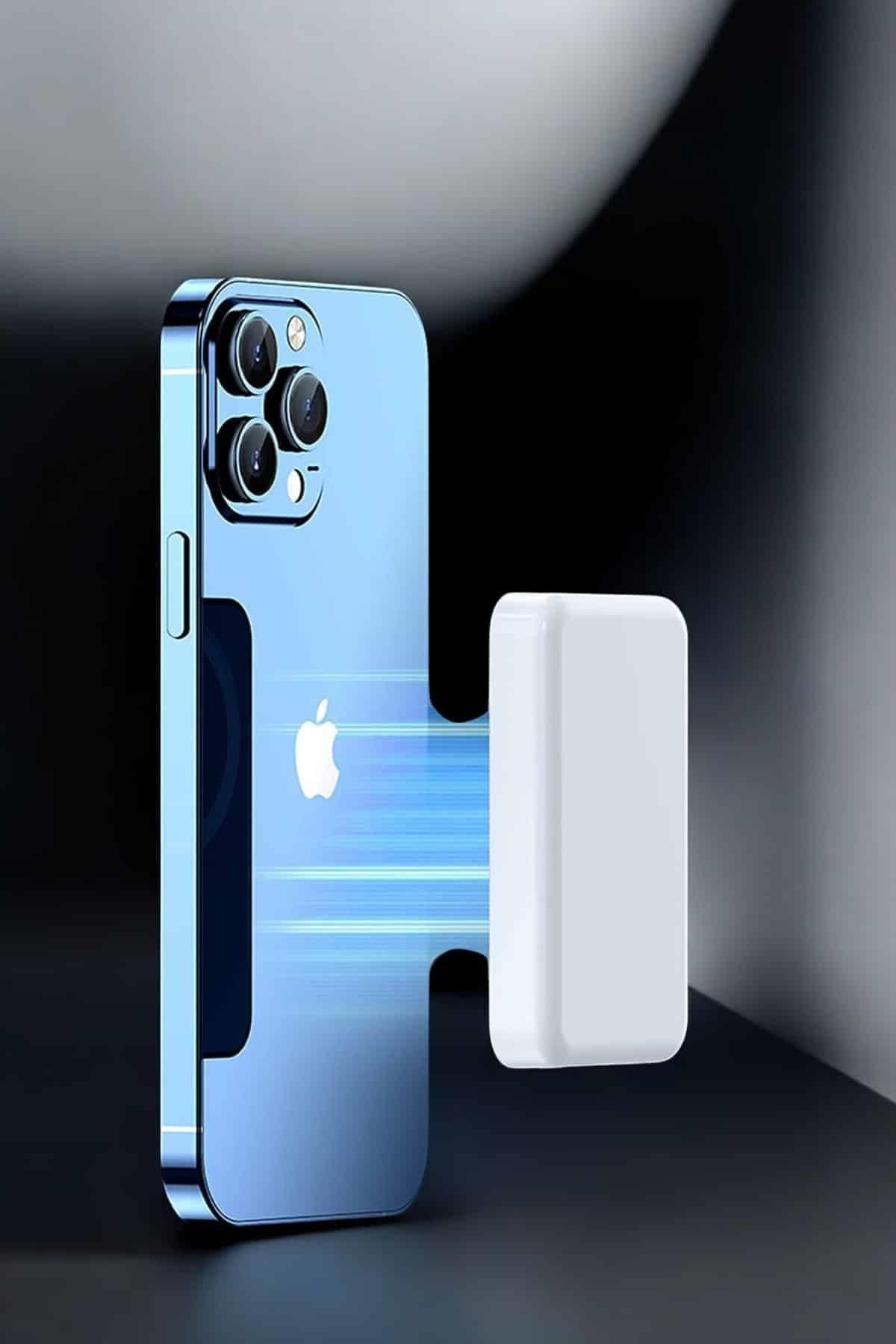 5000 Mah İOS Uyumlu Magsafe Kablosuz Şarj Hızlı Şarj Desteği