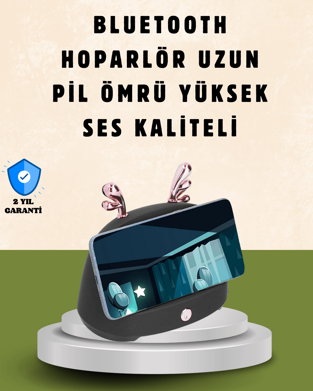 Akıllı Kablosuz Telefon Tutucu ve Stereo Hoparlör – Kolay Kullanım ve Yüksek Ses Kalitesi