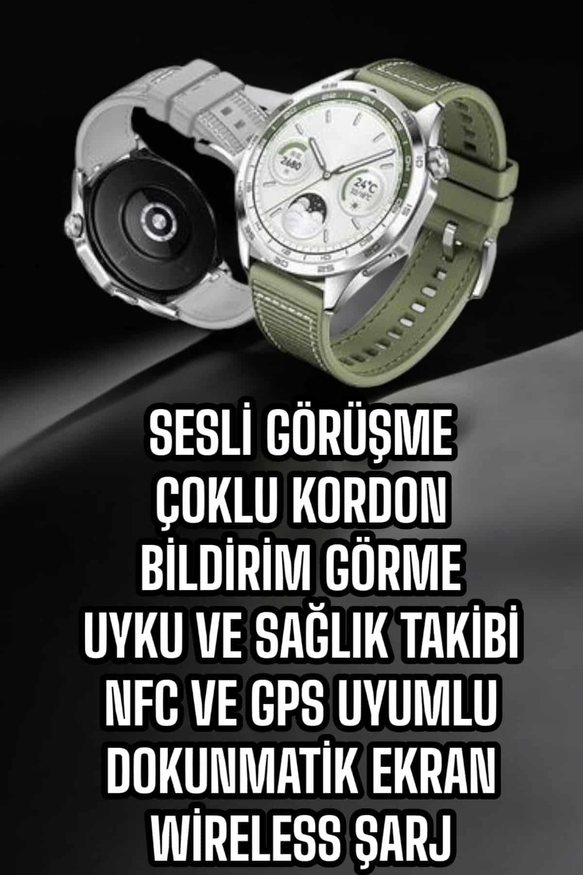Akıllı Saat Sesli Görüşme Titreşimli Nabız Sensörlü Spor Modları