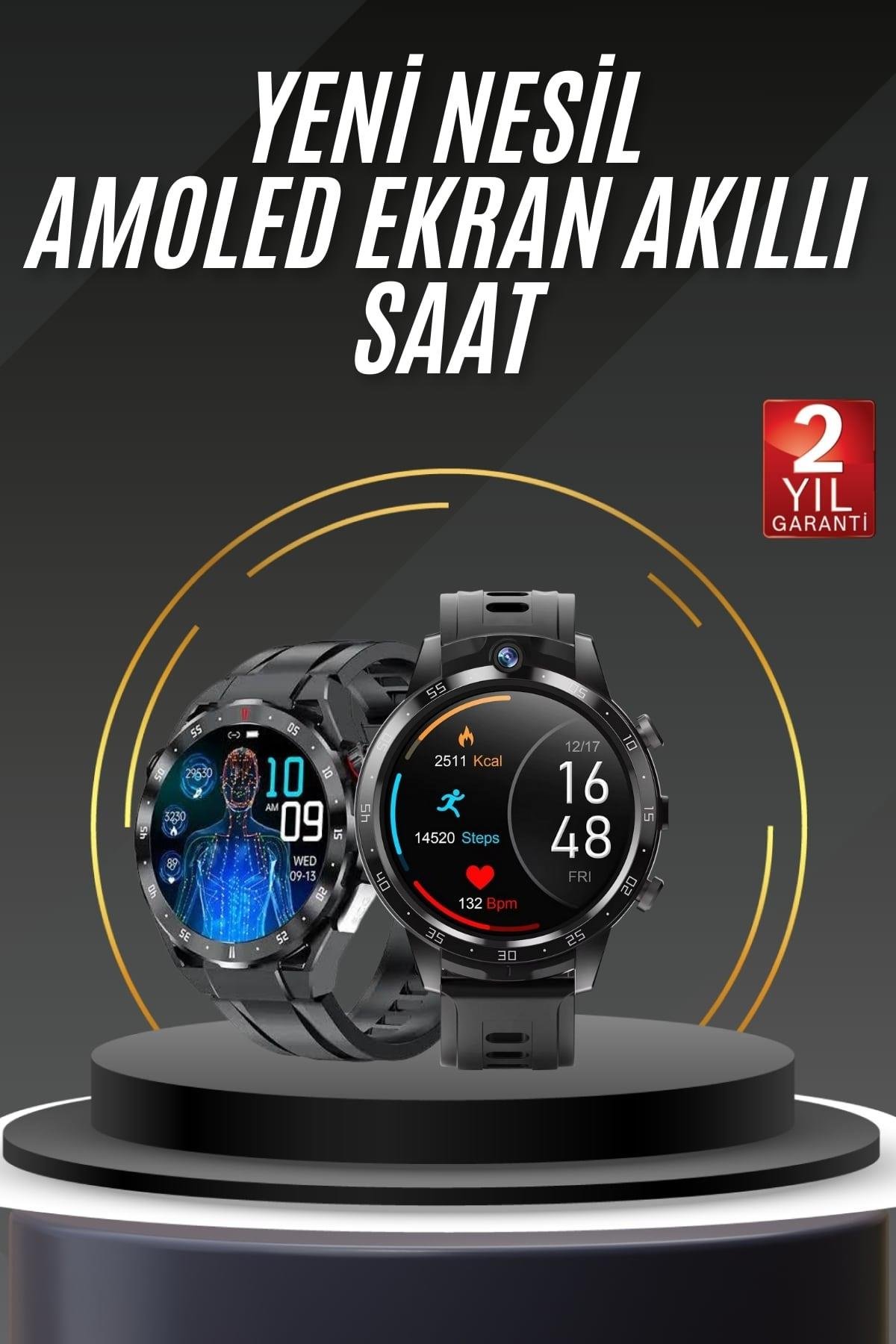 Akıllı Saat Titanyum Kasa Yuvarlak Ekran Alarm Uyku ve Sağlık Takibi Titreşimli