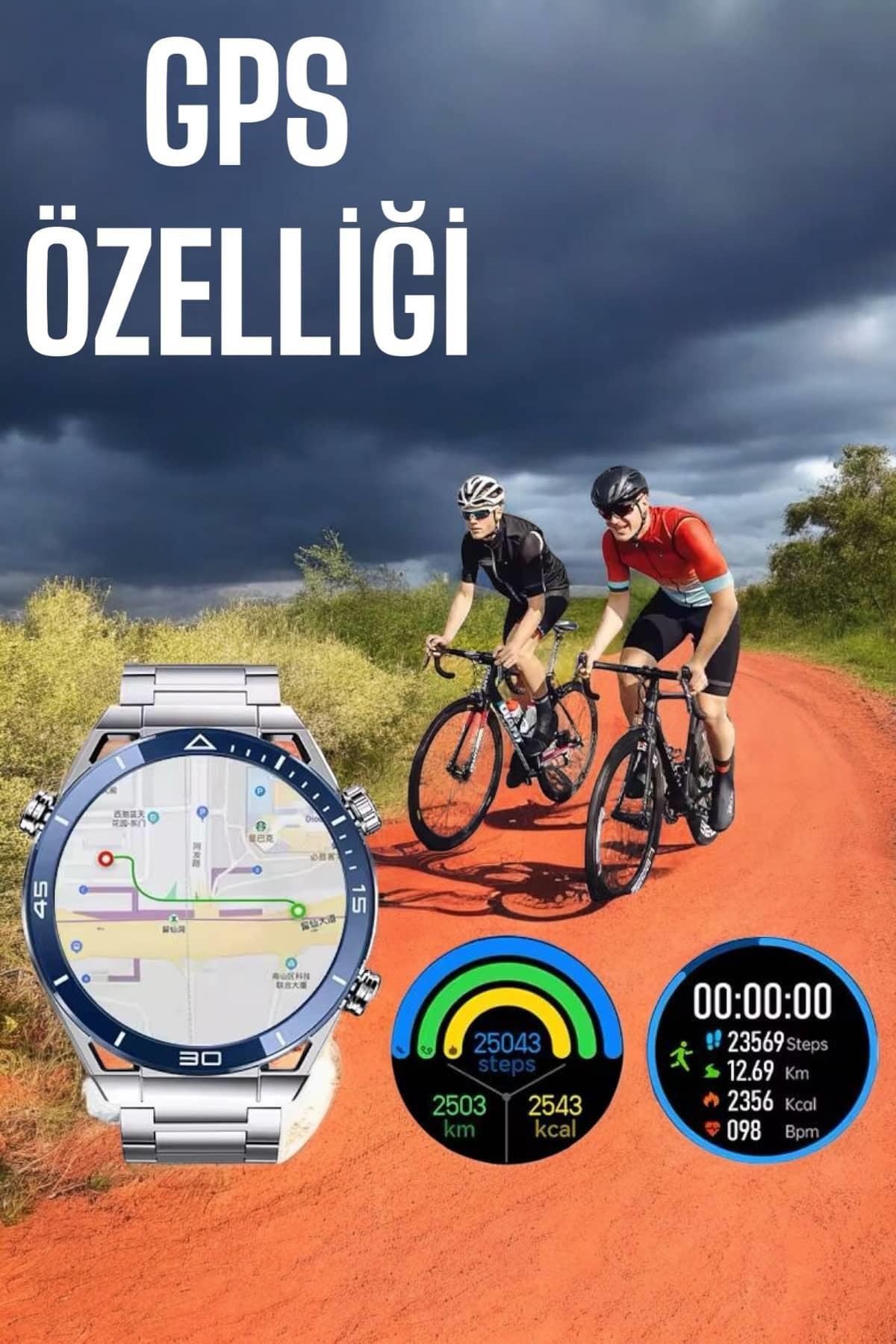 Akıllı Saat Yeni Nesil 2024 Model Metal Kordonlu Bluetooth Bağlantılı