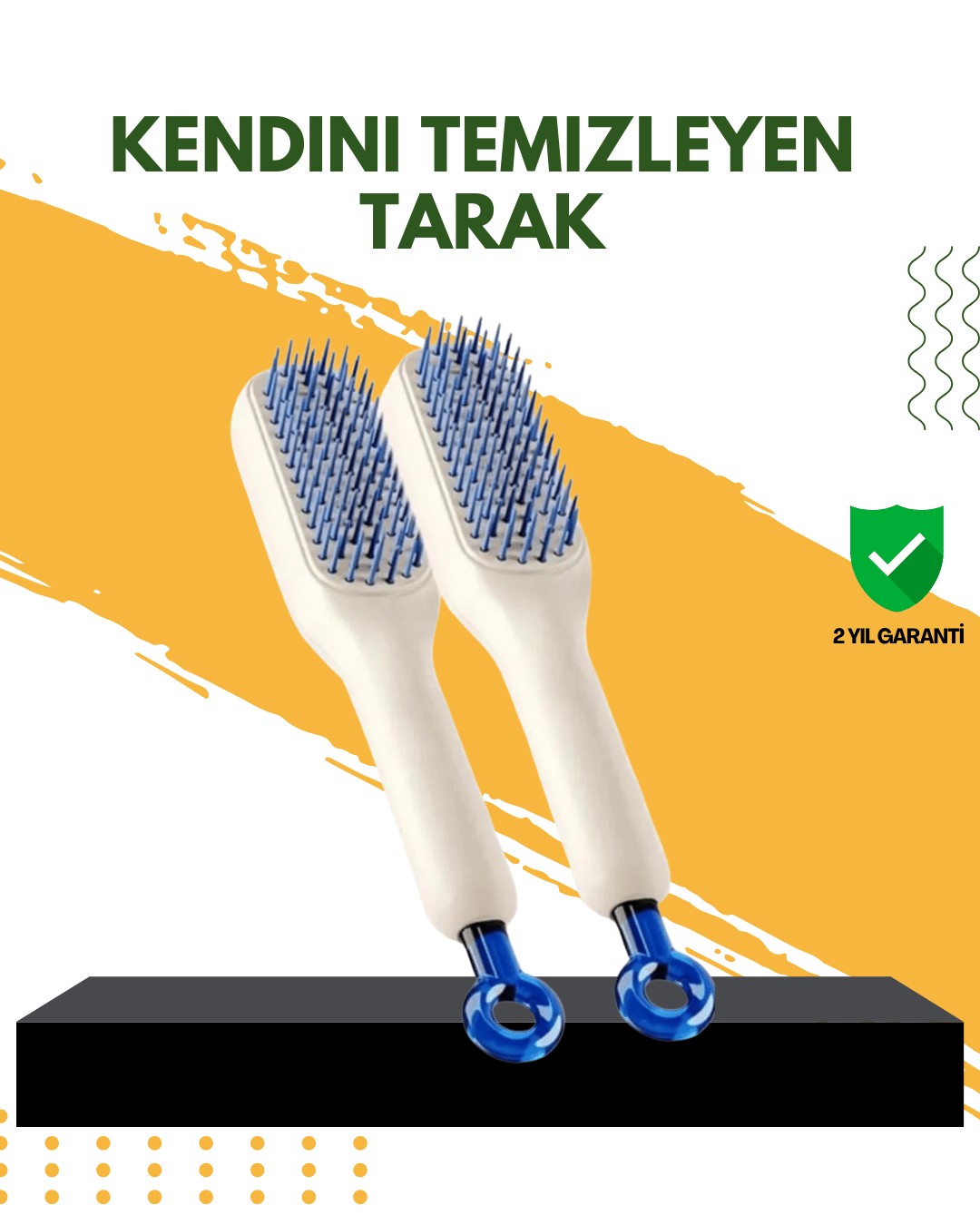 Anti-Statik Saç Tarağı – Kolay Temizlenebilir, Silikon Masaj Uçlu, Kompakt Boyut