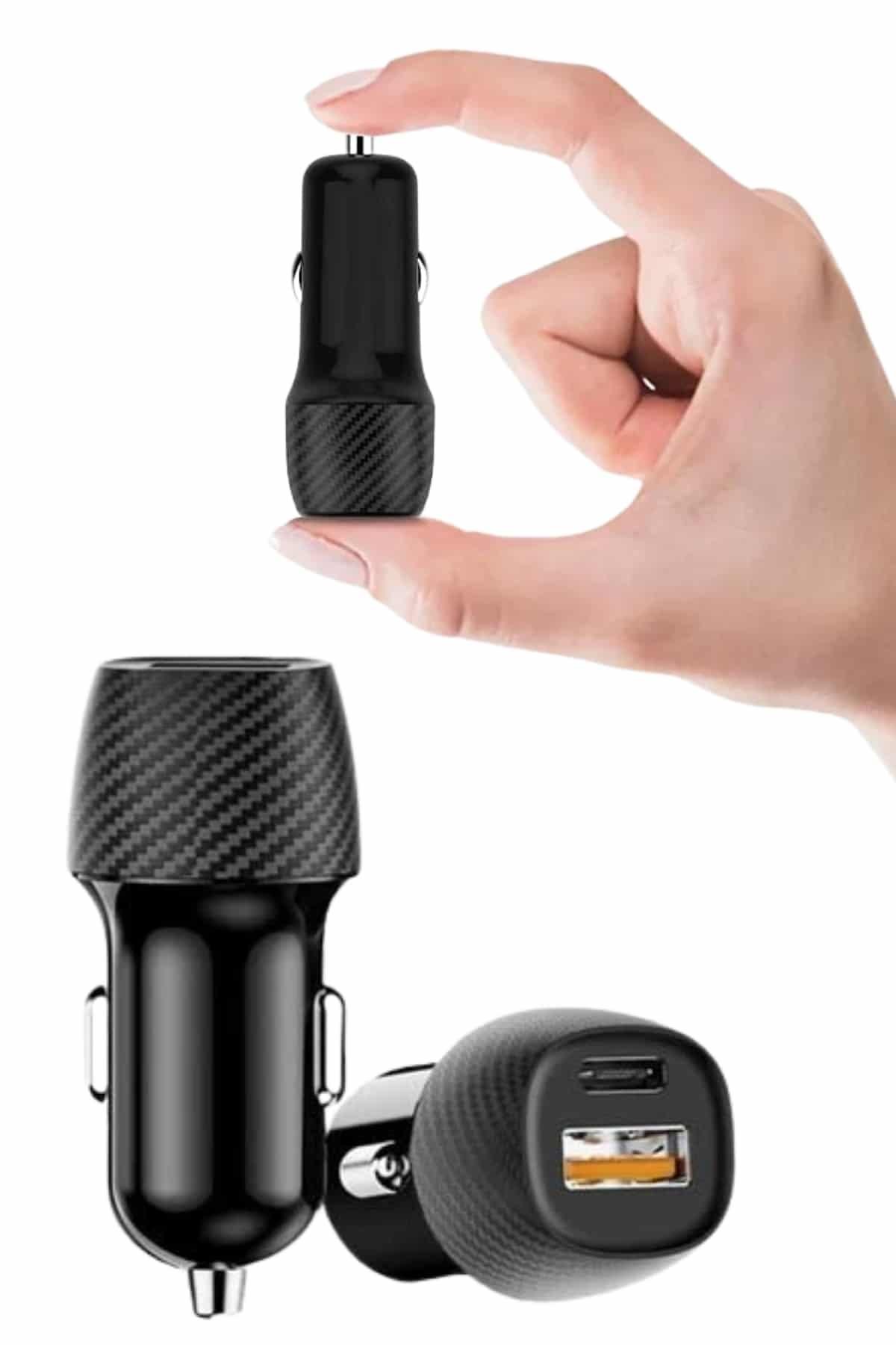 Araç İçi Hızlı Şarj Soketi 38W Oto Çakmaklık Type-C Araba Çakmaklık